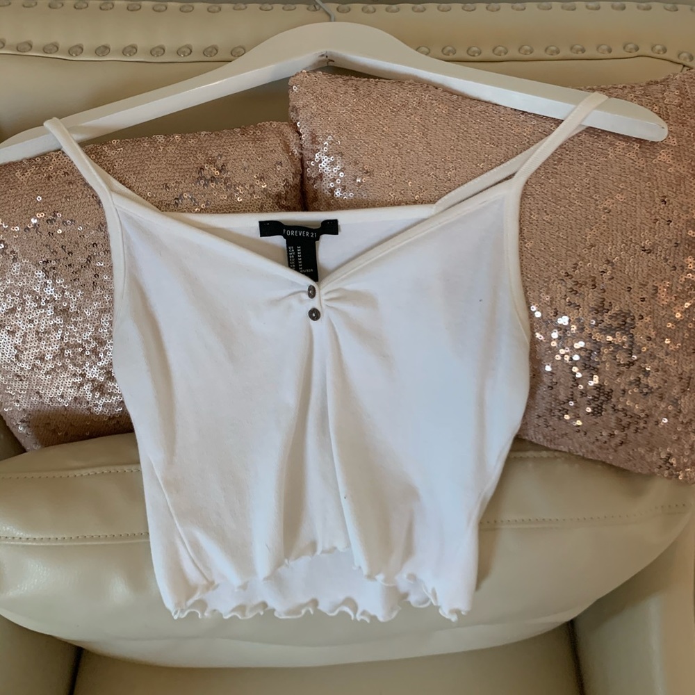 Forever 21 white crop tank top